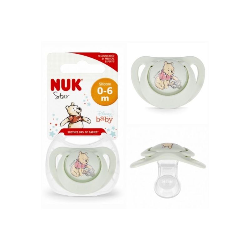 NUK Smoczek Uspokajający ANATOMICZNY 0-6m Star Kubuś Puchatek + Etui