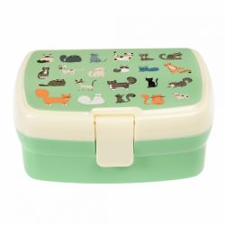 Rex London Lunchbox z Tacką Koty Śniadaniówka Snackbox Pudełko