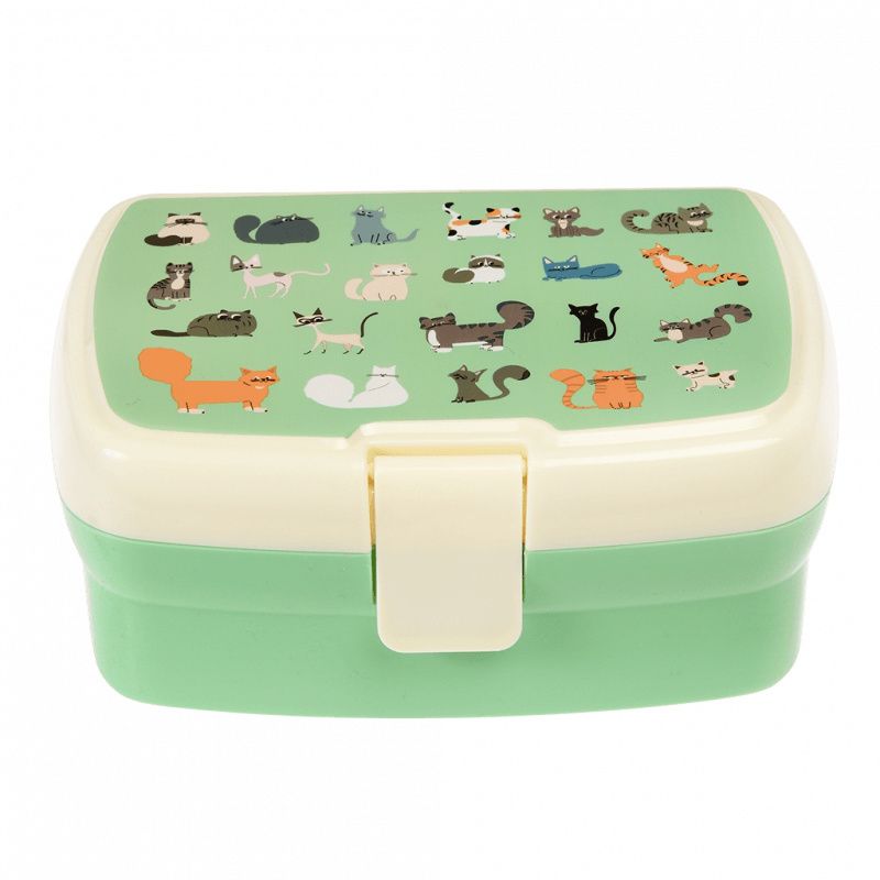 Rex London Lunchbox z Tacką Koty Śniadaniówka Snackbox Pudełko