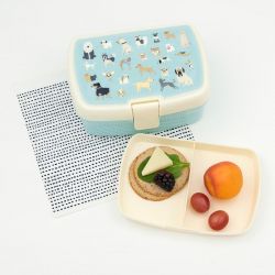 Rex London Lunchbox z Tacką Psy Śniadaniówka Snackbox Pudełko