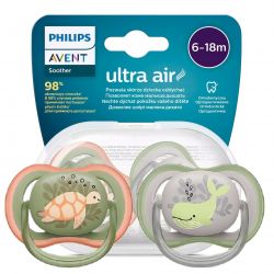 Avent Smoczek ULTRA AIR 6-18 m ORTODONTYCZNY Oddychający 2 sztuki