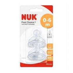 Nuk SMOCZEK 0-6m do Butelki First Choice+ SILIKONOWY S 2 szt...