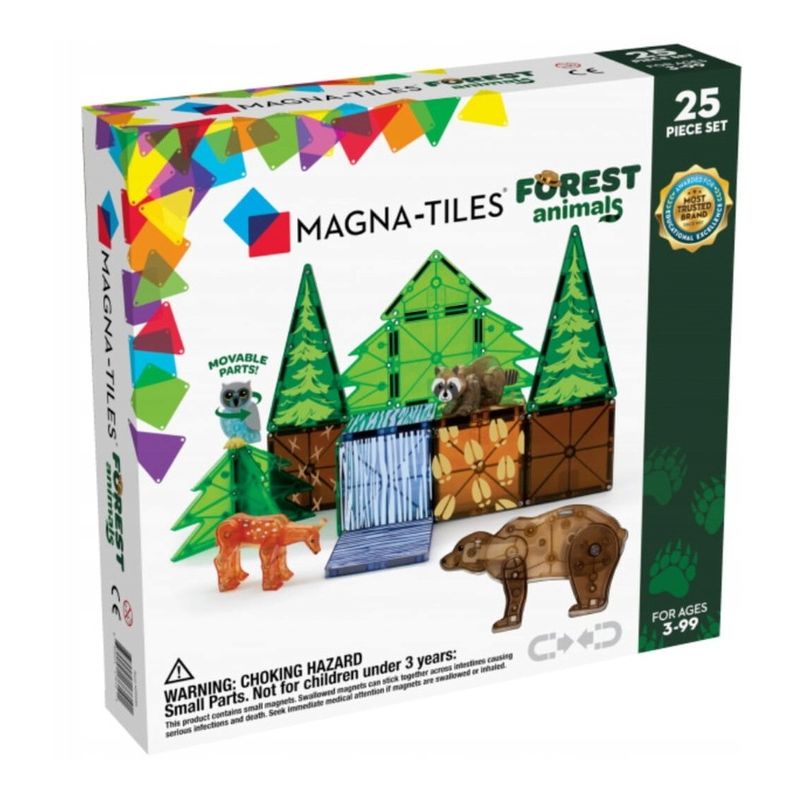 MAGNA-TILES Klocki Magnetyczne Forest Animals 25 elementy Konstrukcyjne