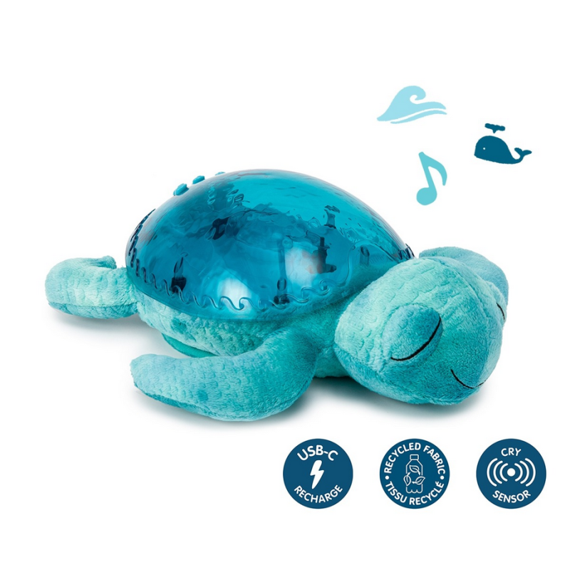 Projektor z pozytywką - Żółw podwodny niebieski ECO - Cloud b® Tranquil Turtle™